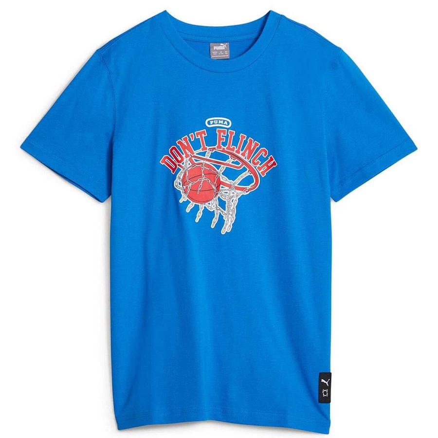 Kids PUMA Activewear | Puma Kids Basketball Graphic Tee Blue