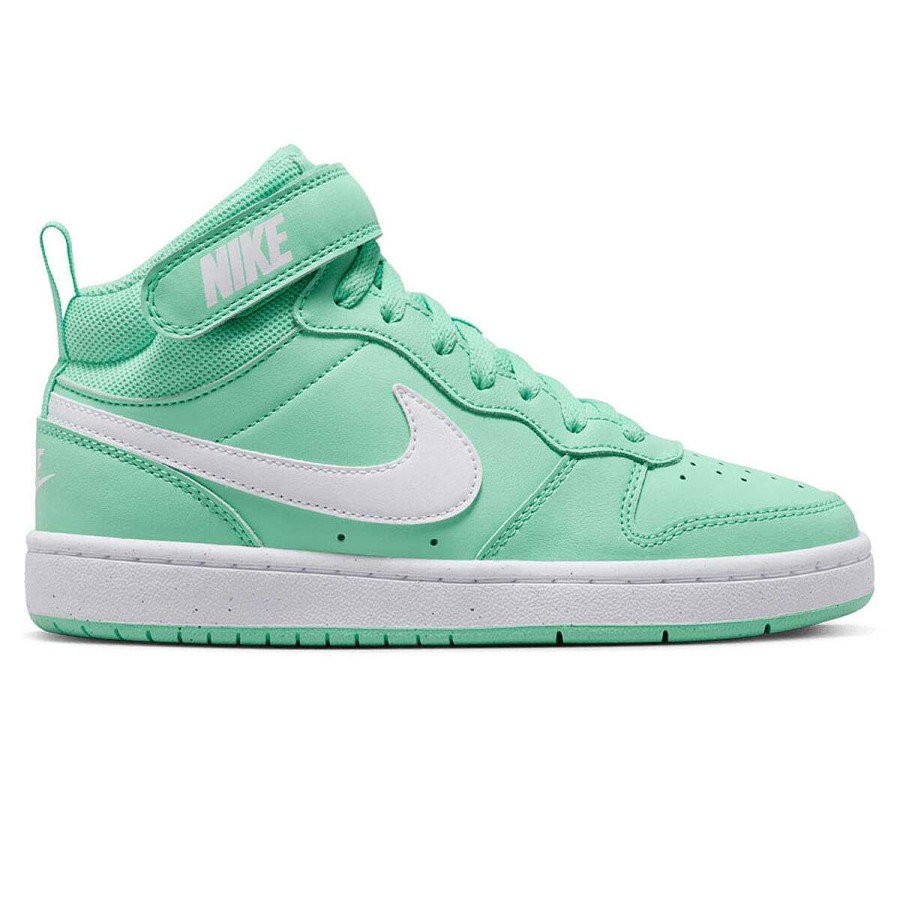 Kids Nike Girls Shoes | Nike Court Borough Mid 2 Gs Kids Casual Shoes Green/White