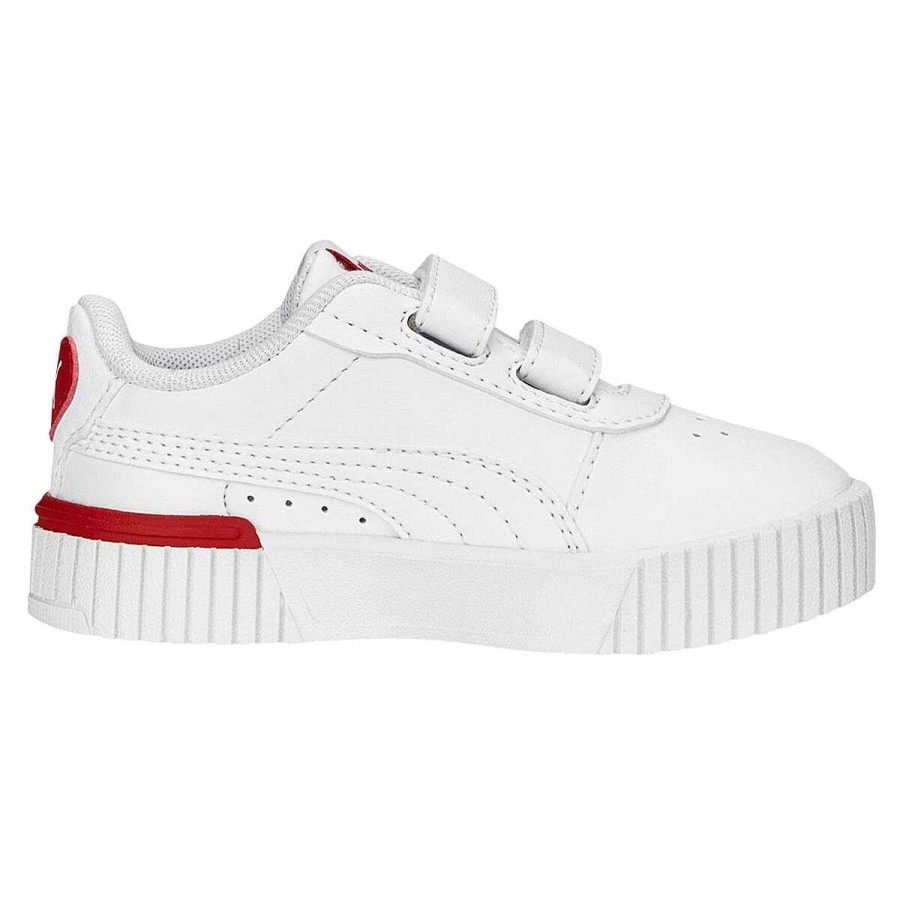 Kids PUMA Casual | Puma Carina 2.0 Red Thread Toddlers Shoes White/Red