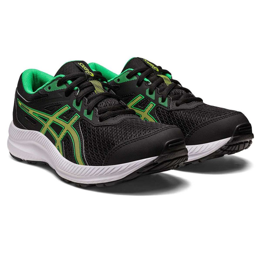 Kids Asics Training | Asics Contend 8 Gs Kids Running Shoes Black/Green