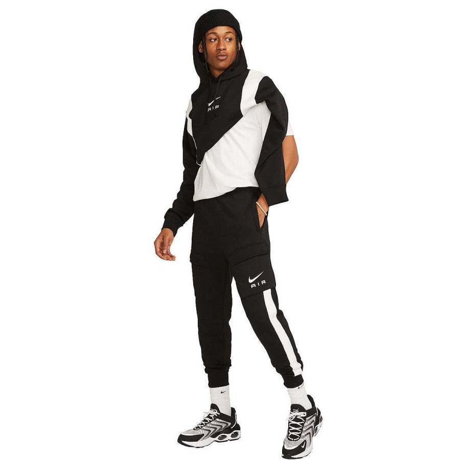 Men Nike Track Pants | Nike Air Mens Fleece Cargo Pants Black