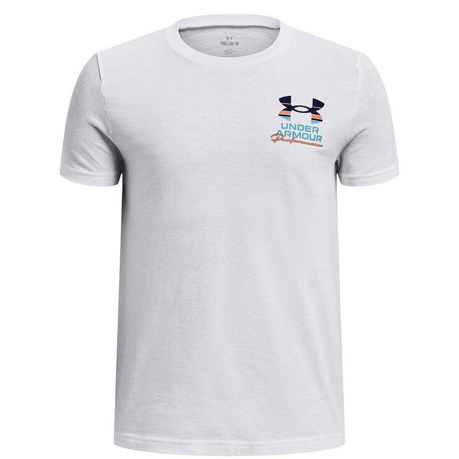 Kids Under Armour Activewear | Under Armour Boys Performance Logo Tee White