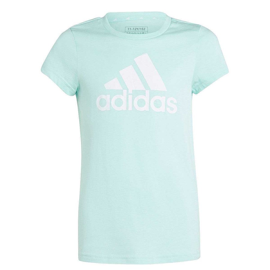 Kids adidas Tees & Tops | Adidas Girls Essentials Big Logo Tee Aqua