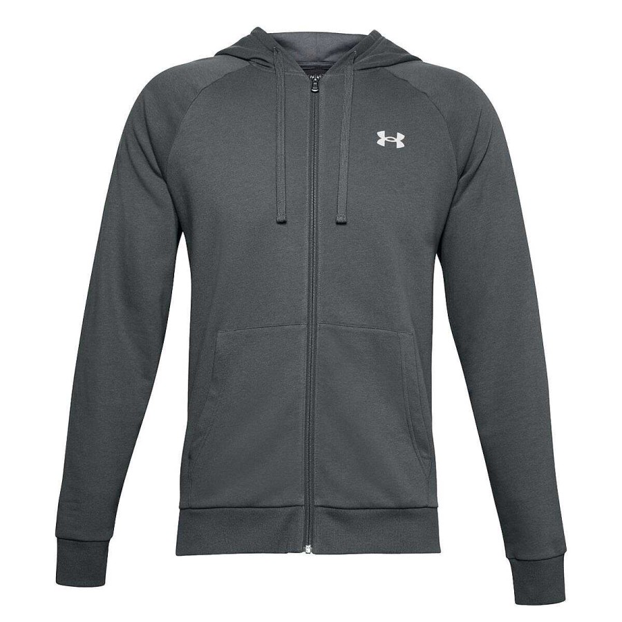 Men Under Armour Hoodies & Sweatshirts | Under Armour Mens Rival Full Zip Cotton Hoodie Grey