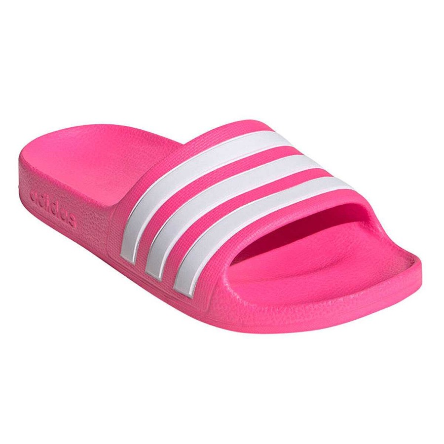 Kids adidas Girls Shoes | Adidas Adilette Aqua Kids Slides Pink/White