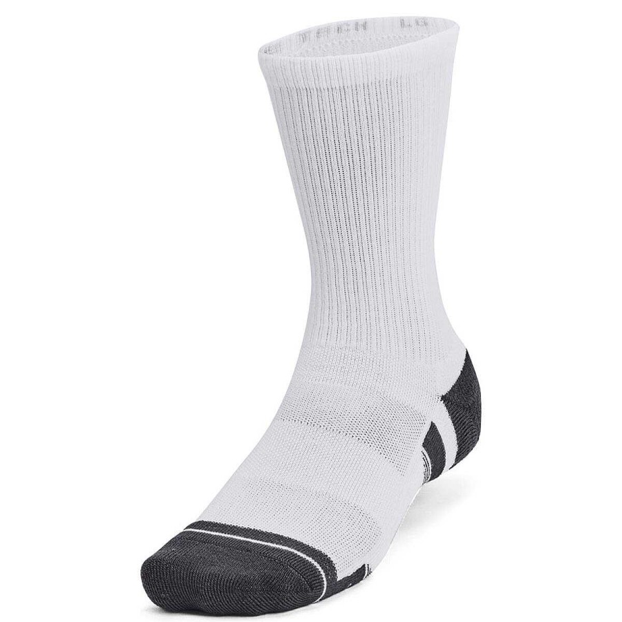 Men Under Armour Socks | Under Armour Performance Tech Crew Socks 3-Pack White