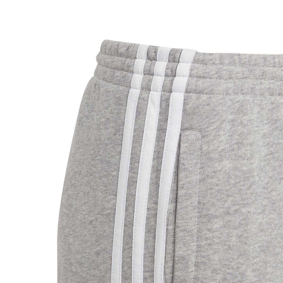 Kids adidas Track Pants | Adidas Kids 3 Stripes Fleece Jogger Pants Grey/White