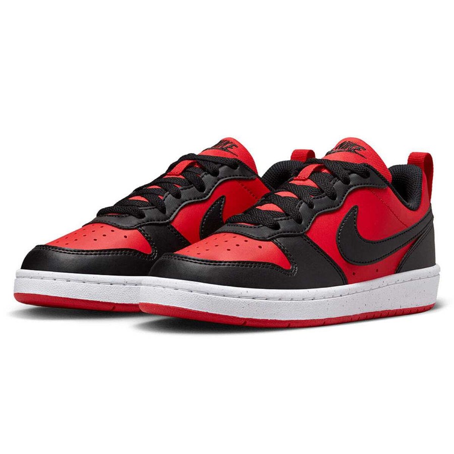 Kids Nike Girls Shoes | Nike Court Borough Low Recraft Gs Kids Casual Shoes Red/Black