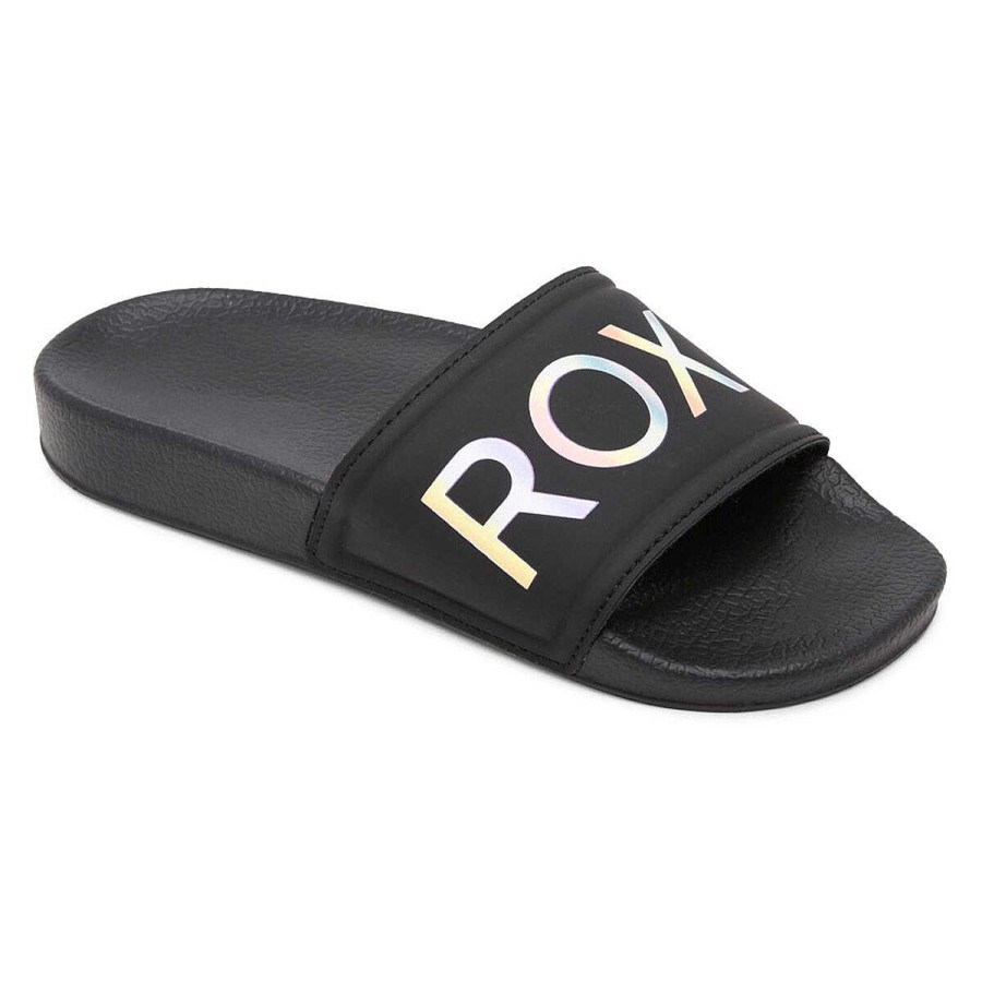 Kids ROXY Slides And Thongs | Roxy Slippy 2 Gs Girls Slides Black