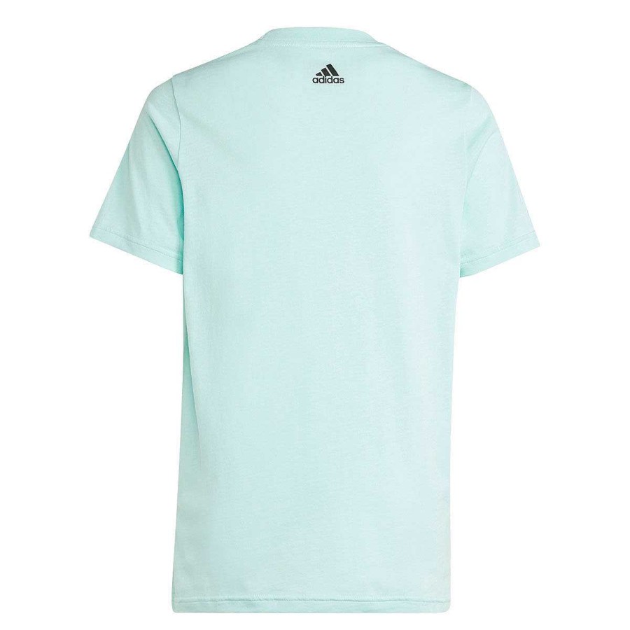 Kids adidas Tees & Tops | Adidas Kids Essentials 2 Colour Big Logo Tee Aqua