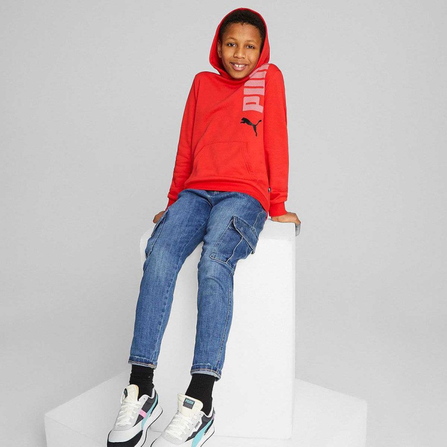 Kids PUMA Hoodies & Sweatshirts | Puma Boys Essentials Fleece Logo Hoodie Red