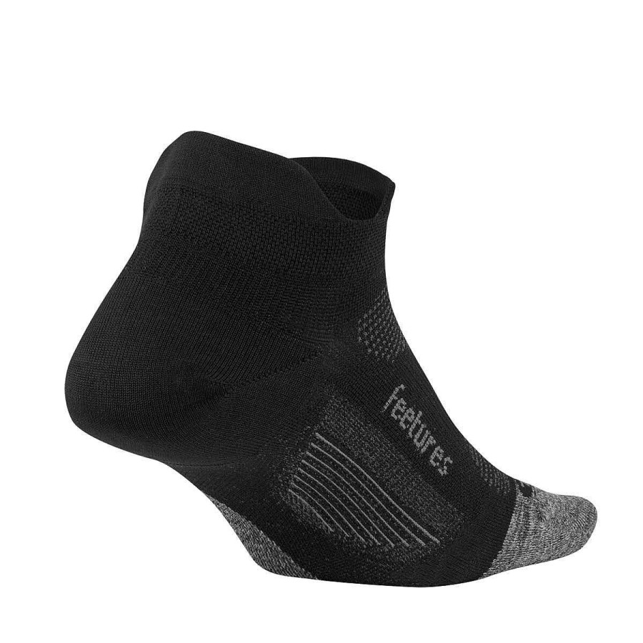 Men Feetures Socks | Feetures Elite Ultra Light No Show Tab Socks Black