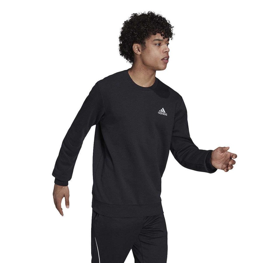 Men adidas Jackets | Adidas Mens Essentials Feelcozy Sweatshirt Black