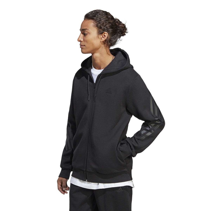 Men adidas Hoodies & Sweatshirts | Adidas Mens Future Icons 3-Stripes Full-Zip Hoodie Black