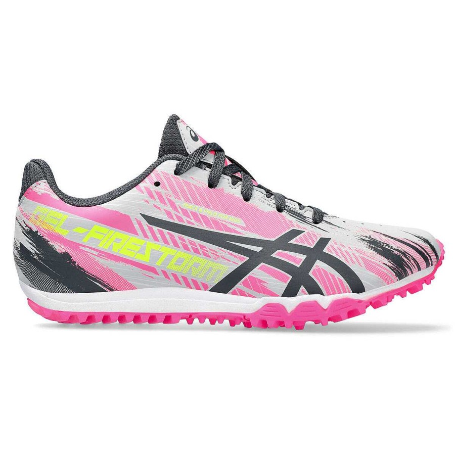 Kids Asics Girls Shoes | Asics Gel Firestorm 5 Kids Track Shoes Pink/Grey