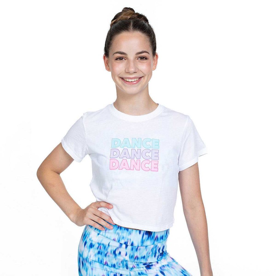 Kids Flo Active Tees & Tops | Flo Active Girls Asheley Cropped Tee White