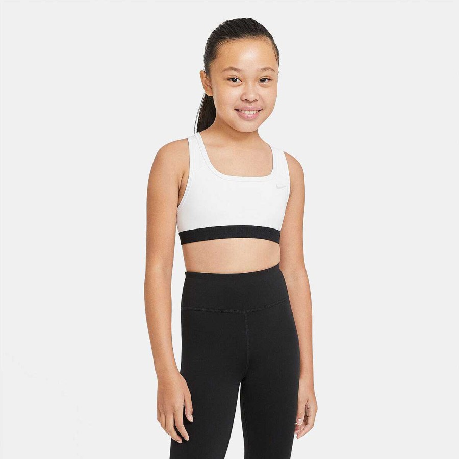 Kids Nike Bras & Crops | Nike Girls Swoosh Sports Bra White