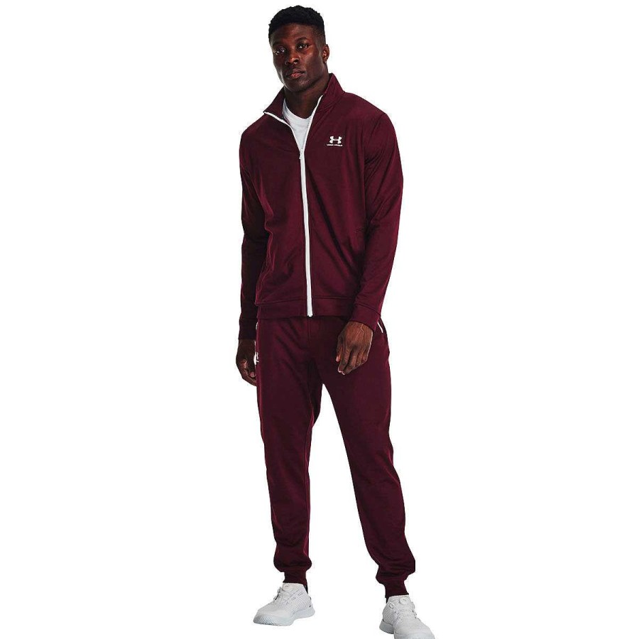 Men Under Armour Hoodies & Sweatshirts | Under Armour Mens Sportstyle Tricot Jacket Maroon