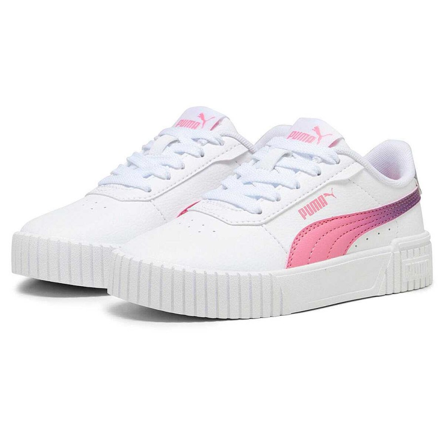 Kids PUMA Girls Shoes | Puma Carina 2.0 Star Glow Ps Kids Casual Shoes White/Silver