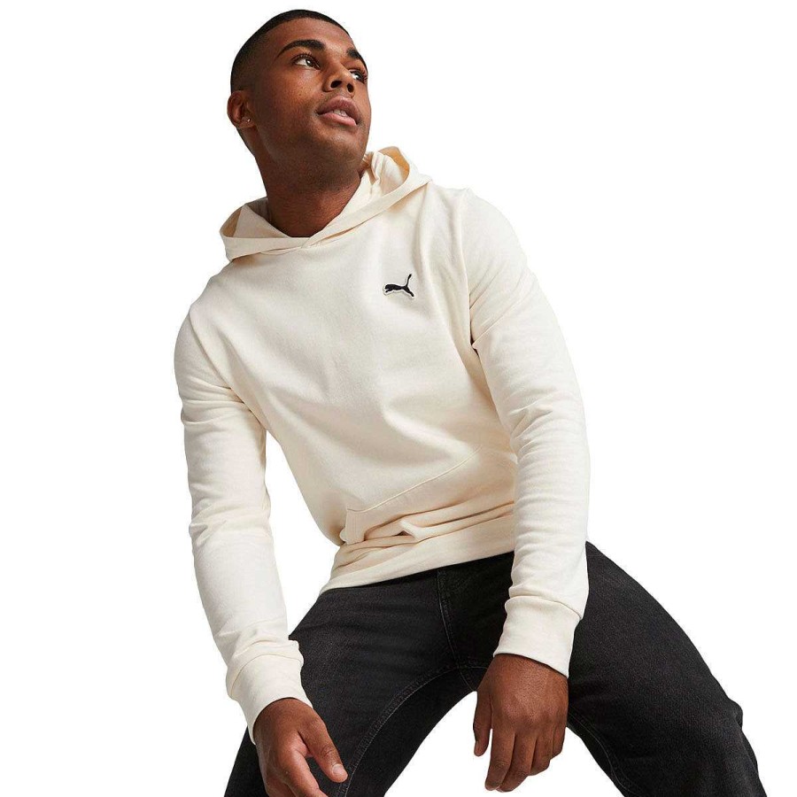 Men PUMA Hoodies & Sweatshirts | Puma Mens Better Essentials Fleece Hoodie White