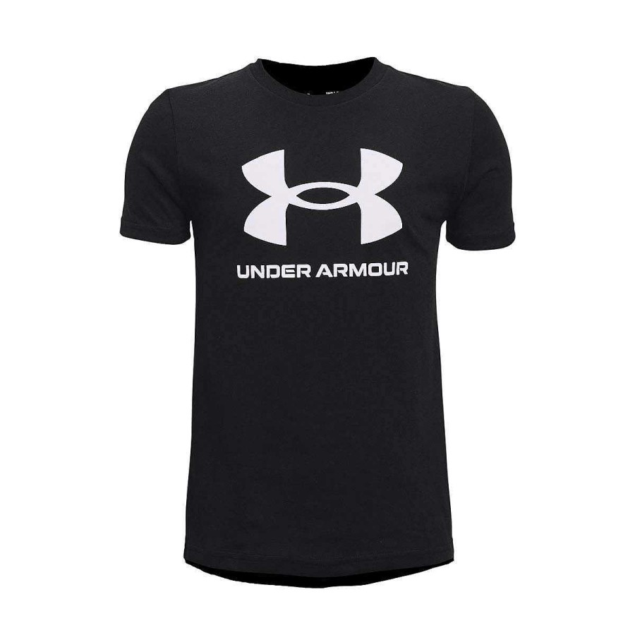 Kids Under Armour Activewear | Under Armour Boys Sportstyle Logo Tee Black/White