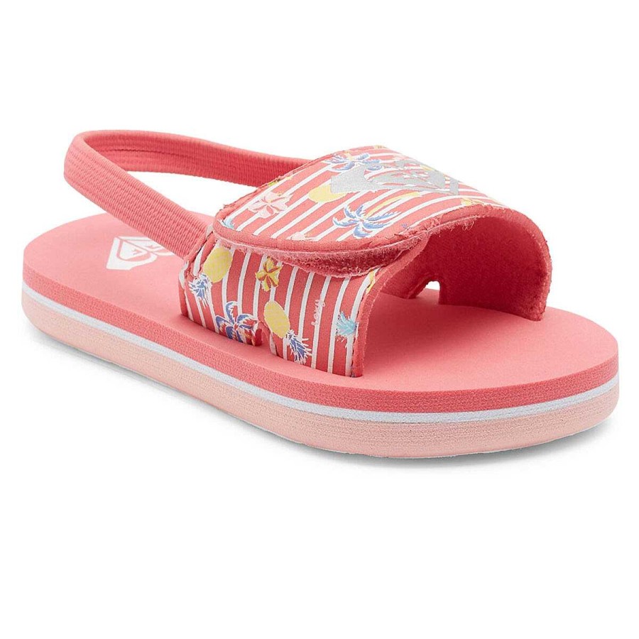 Kids ROXY Slides And Thongs | Roxy Finn Toddlers Sandals Red