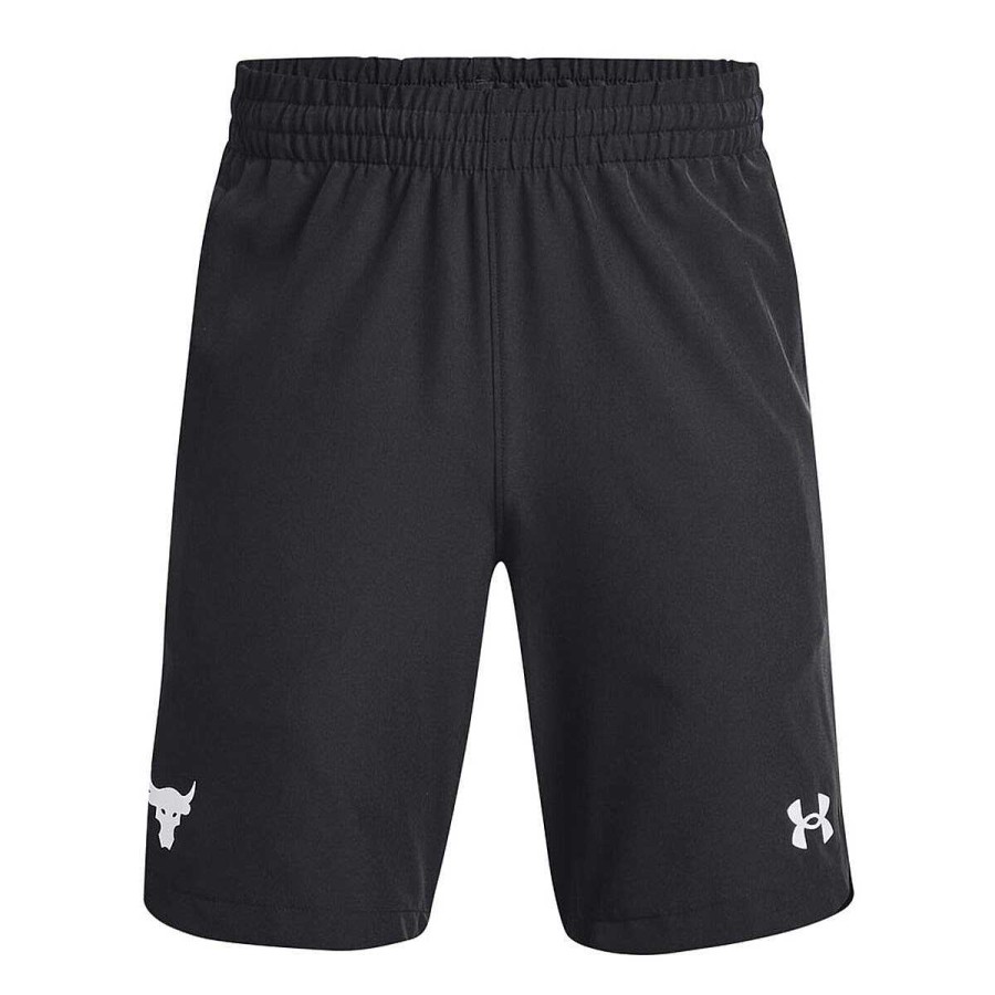 Kids Under Armour Shorts | Under Armour Project Rock Boys Woven Shorts Black