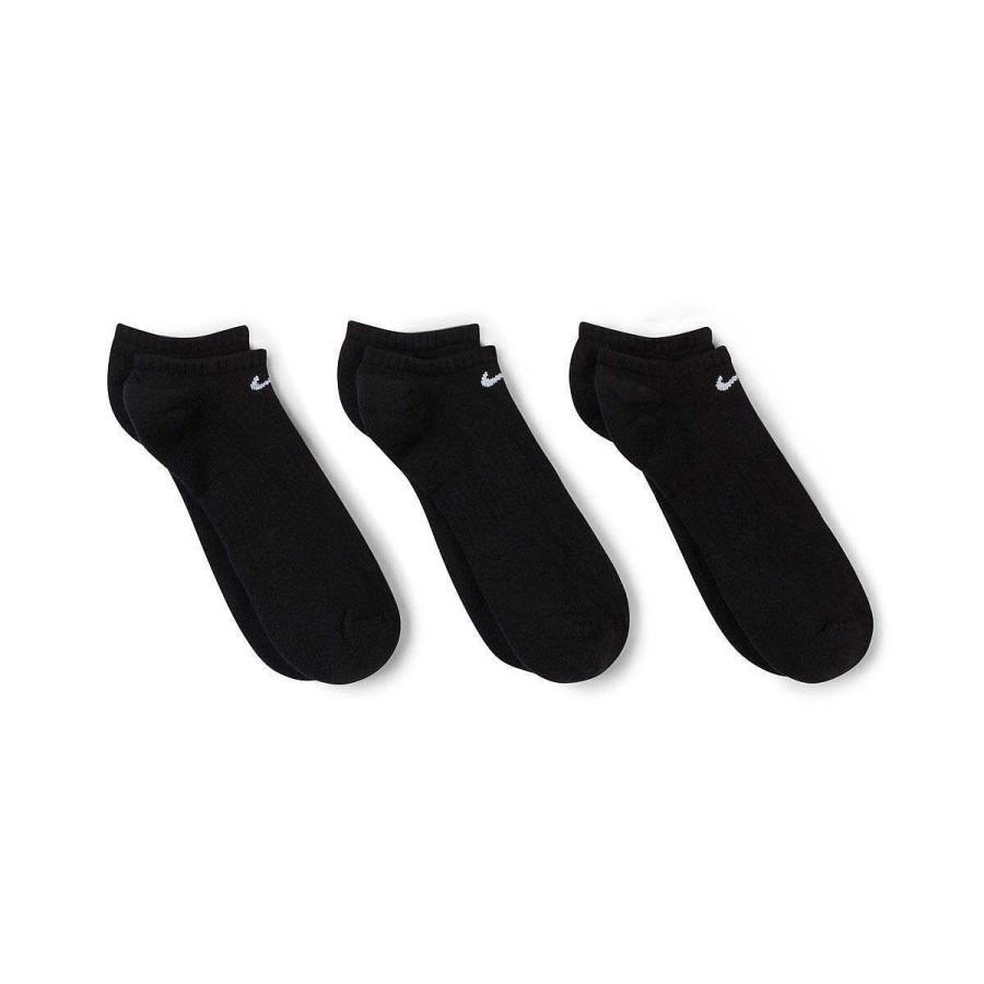 Men Nike Socks | Nike Unisex Cushioned No Show 3 Pack Socks Black