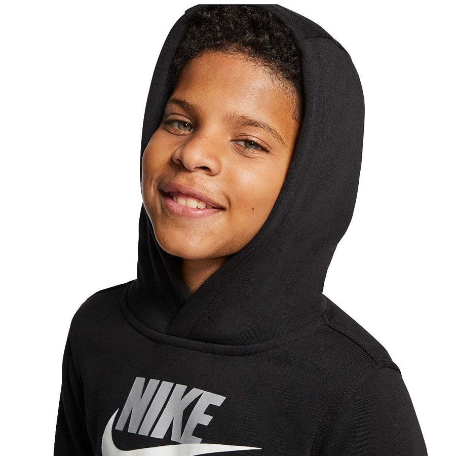 Kids Nike Hoodies & Sweatshirts | Nike Sportswear Boys Club Hbr Pullover Hoodie Black/Grey