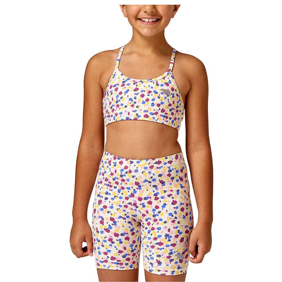 Kids Running Bare Bras & Crops | Running Bare Girls Gelato Sports Bra White/Print