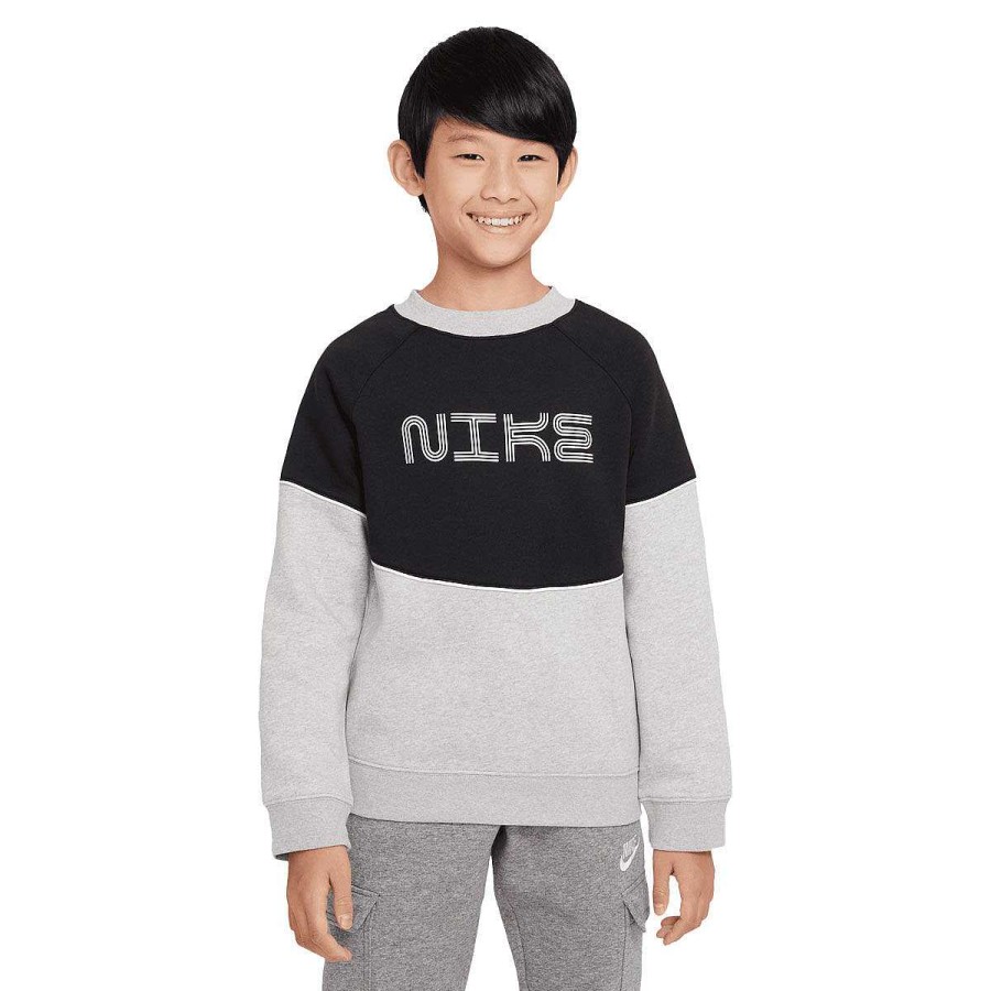 Kids Nike Hoodies & Sweatshirts | Nike Boys Sportswear Amplify Fleece Crew Xs Black