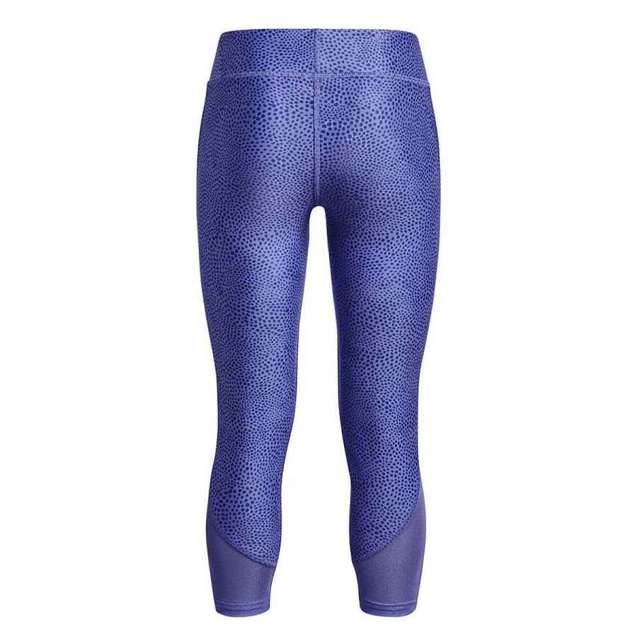 Kids Under Armour Tights | Under Armour Girls Armour Print Ankle Crop Tights Blue