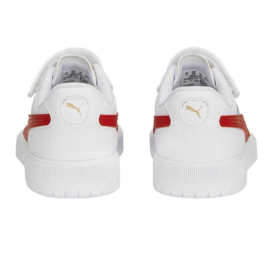 Kids PUMA Boys Shoes | Puma Court Ultra Ps Kids Casual Shoes White/Red