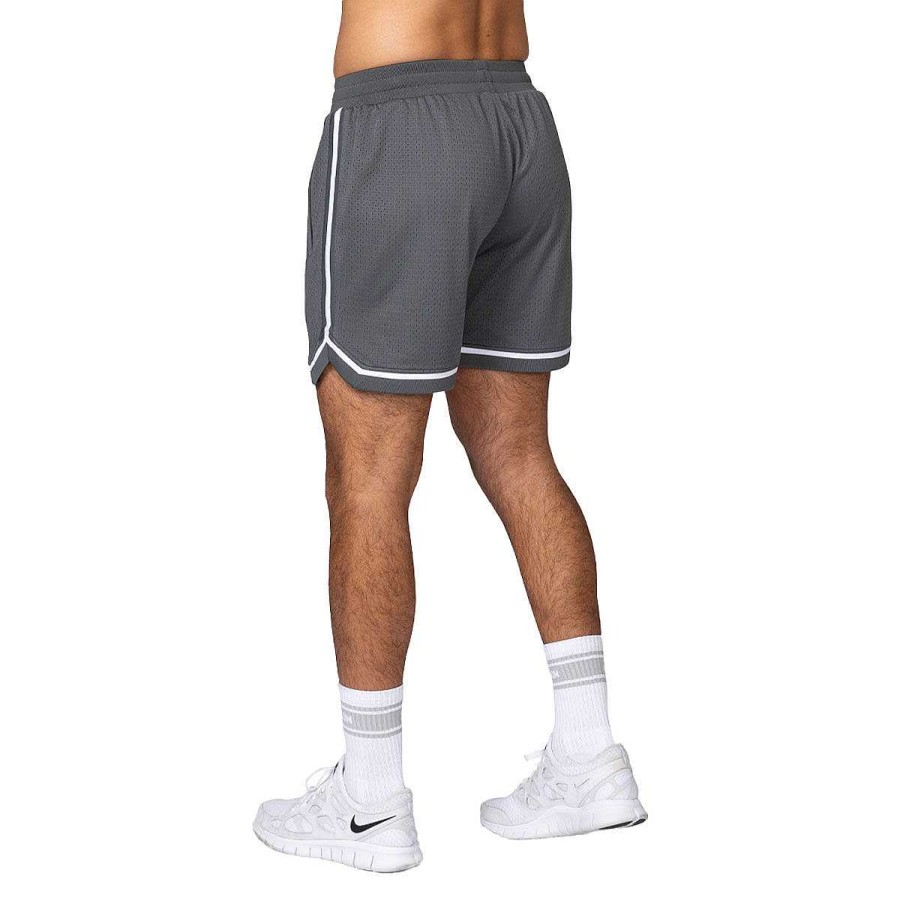 Men MUSCLE NATION Shorts | Muscle Nation Mens 5 Inch Basketball Shorts Grey