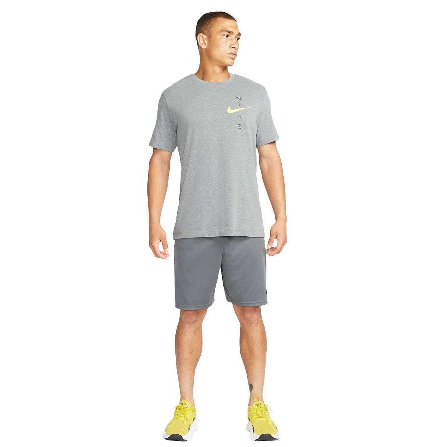 Men Nike Shorts | Nike Mens Dri-Fit Knit Training Shorts Grey