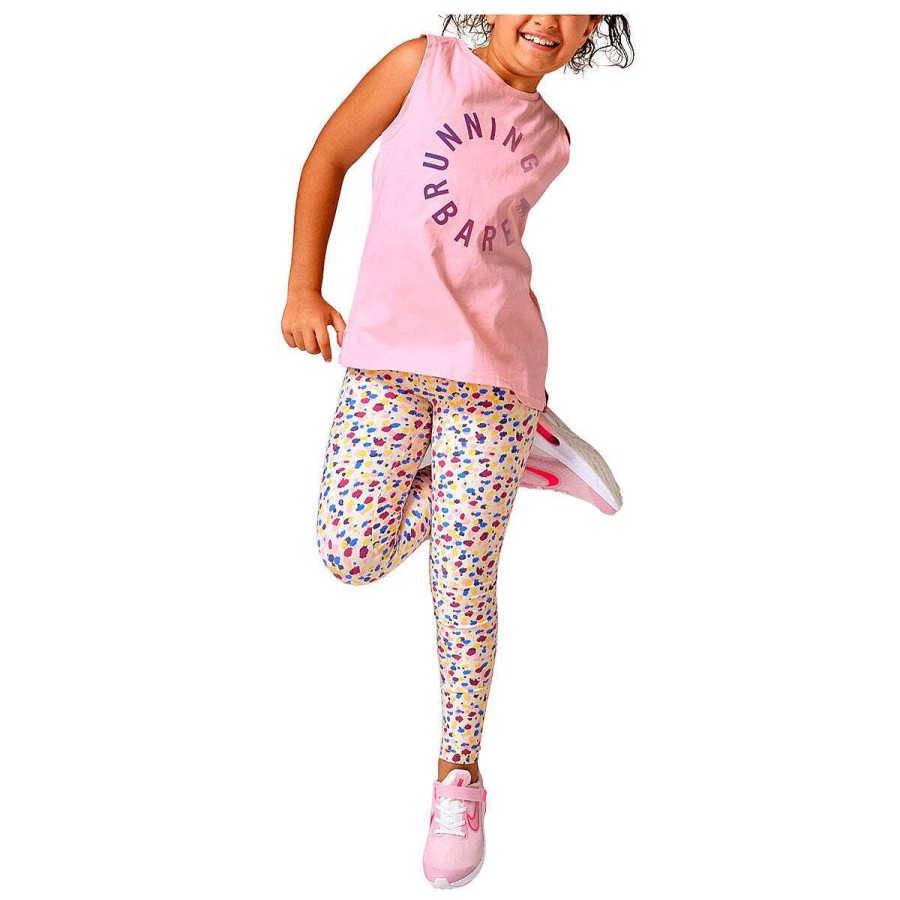 Kids Running Bare Tights | Running Bare Girls Bare Fit Tights White/Print