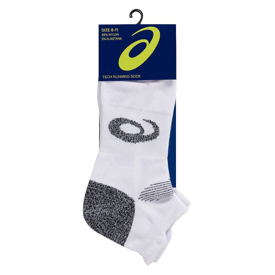 Men Asics Socks | Asics Mens Tech Running Socks 12+ White