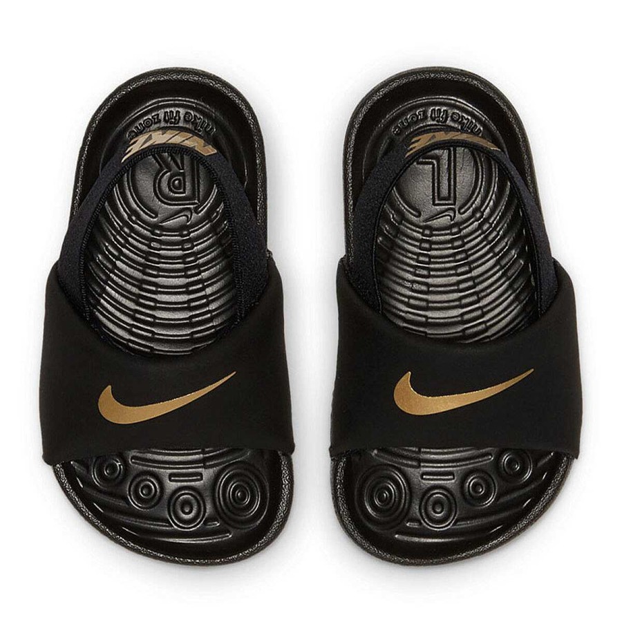 Kids Nike Toddlers Shoes | Nike Kawa Toddlers Slides Black/Gold