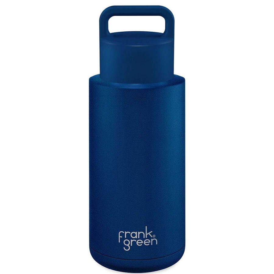 Kids FRANK GREEN Water Bottles | Frank Green Ceramic Reusable Grip 1L Bottle - Blue/Deep Ocean