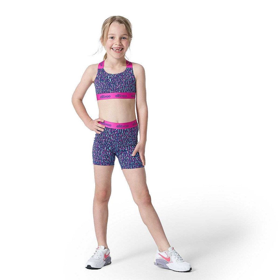 Kids ELL&VOO Shorts | Ell & Voo Junior Girls Naomi 4 Inch Short Tights Blue