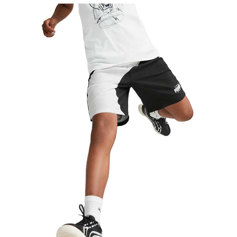 Kids PUMA Activewear | Puma Kids Basketball Clyde Shorts Black