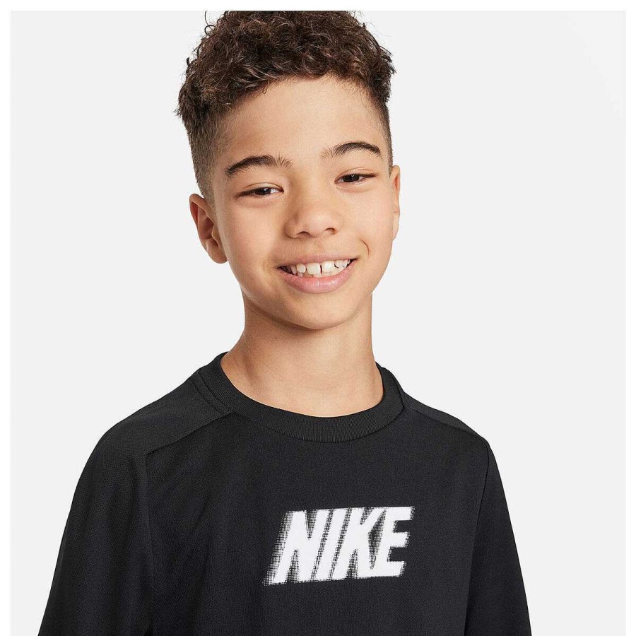 Kids Nike Tees & Tops | Nike Boys Dri-Fit Multi Long Sleeve Top Black