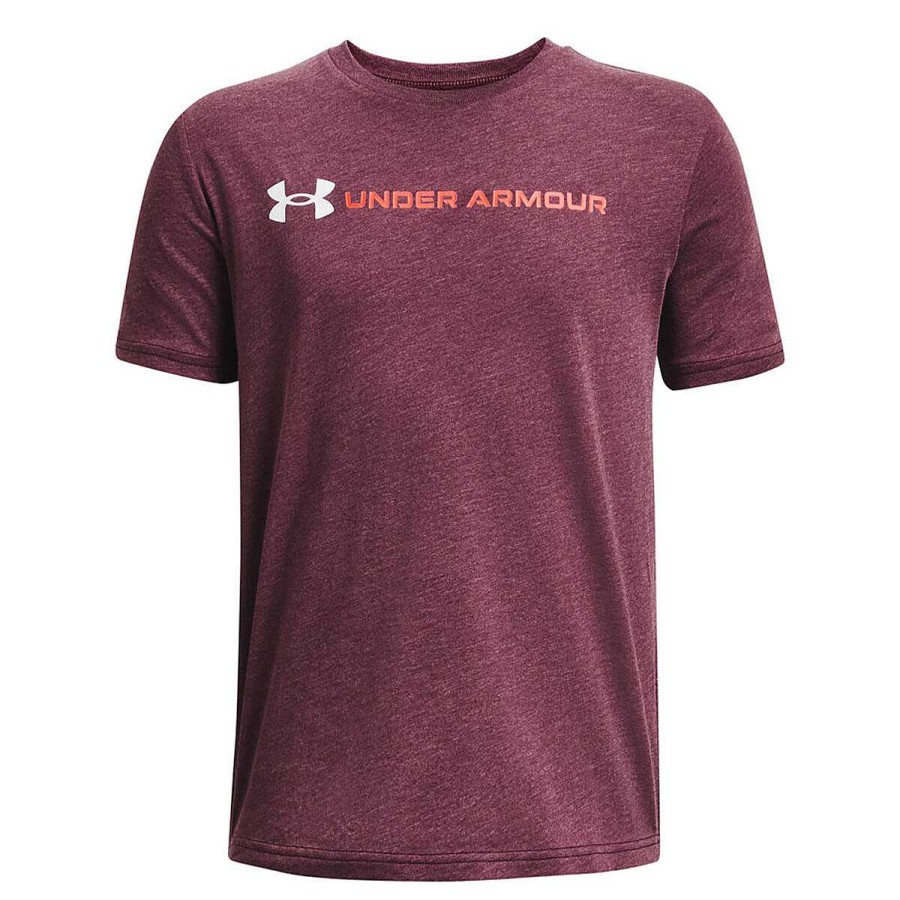 Kids Under Armour Tees & Tops | Under Armour Boys Logo Wordmark Tee Maroon