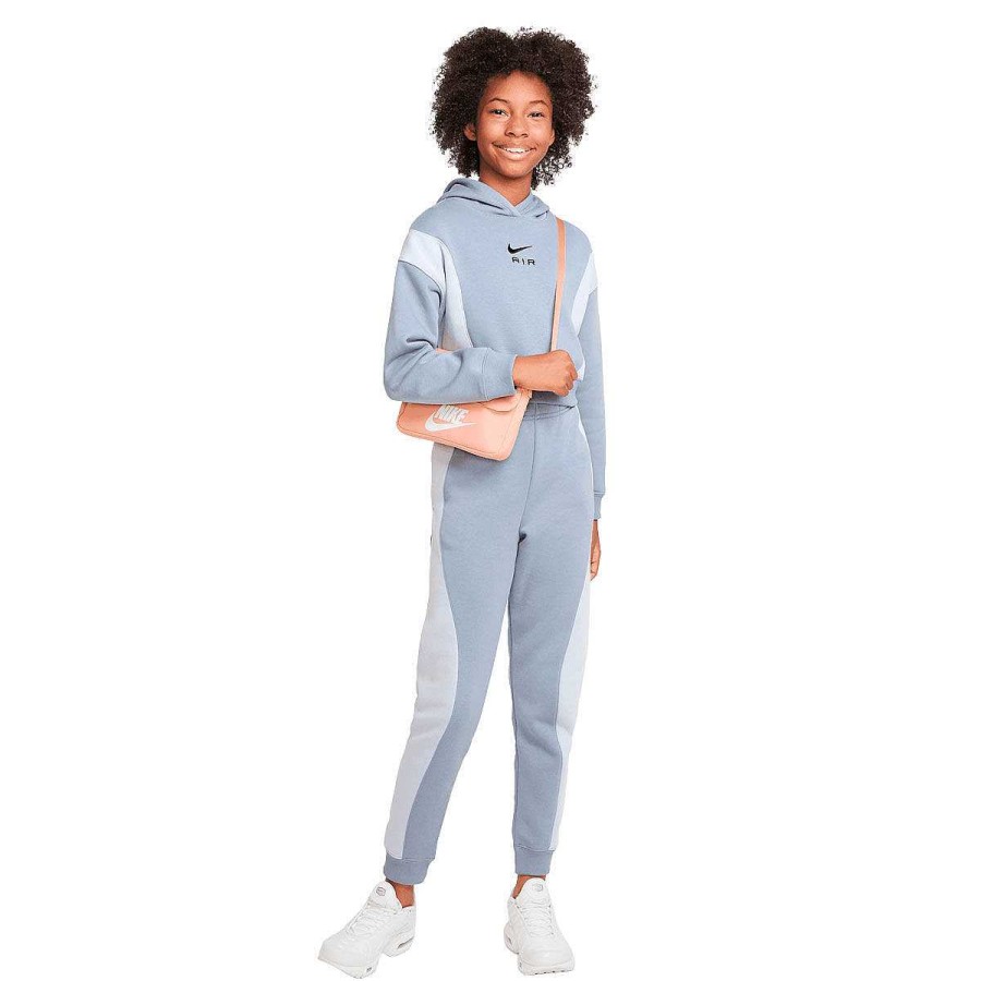 Kids Nike Hoodies & Sweatshirts | Nike Air Girls Sportswear French Terry Crop Hoodie S Blue