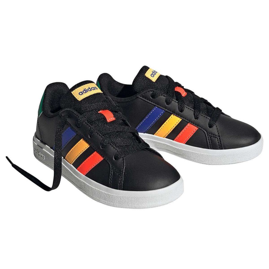 Kids adidas Casual | Adidas Grand Court 2.0 Kids Casual Shoes Us 7 Black/Blue