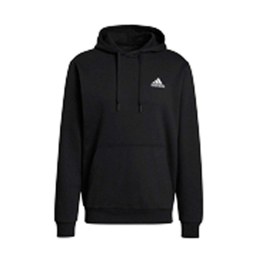 Men adidas Jackets | Adidas Mens Feel Cozy Pullover Hoodie Black