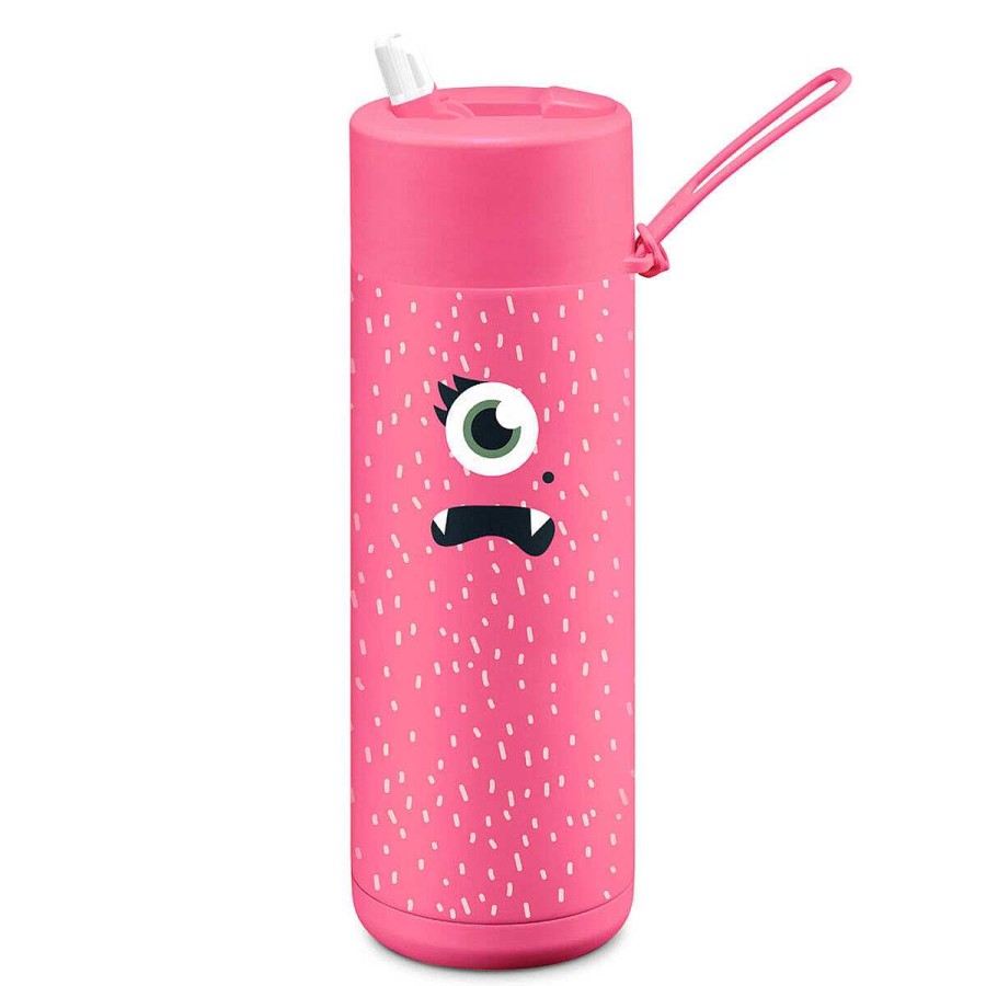 Kids FRANK GREEN Water Bottles | Frank Green Franksters Piper Ceramic Reusable 595Ml Bottle - Pink/Neo