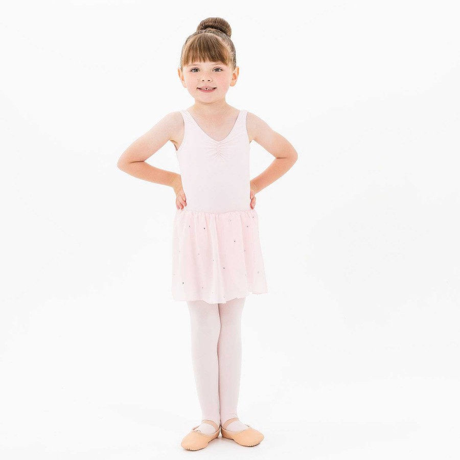 Kids Flo Dance Tees & Tops | Flo Dance Girls Sparkle Skirted Leotard Pink