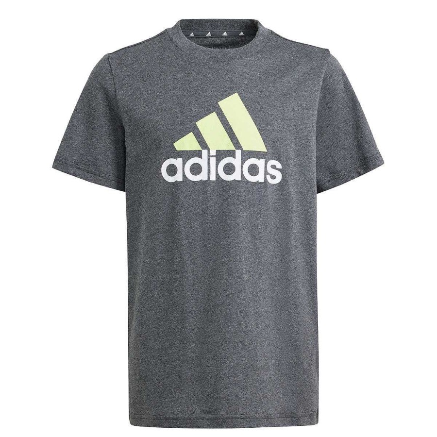 Kids adidas Activewear | Adidas Kids Essentials 2 Colour Big Logo Tee Grey