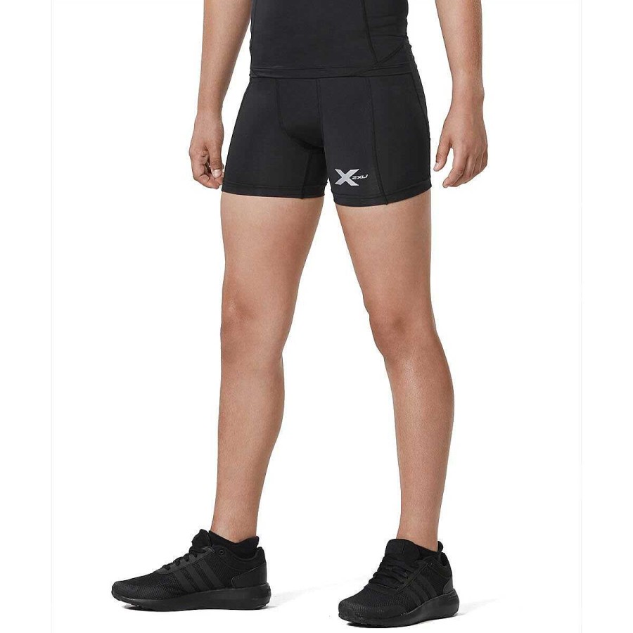 Kids 2XU Shorts | 2Xu Junior Compression Half Short Black